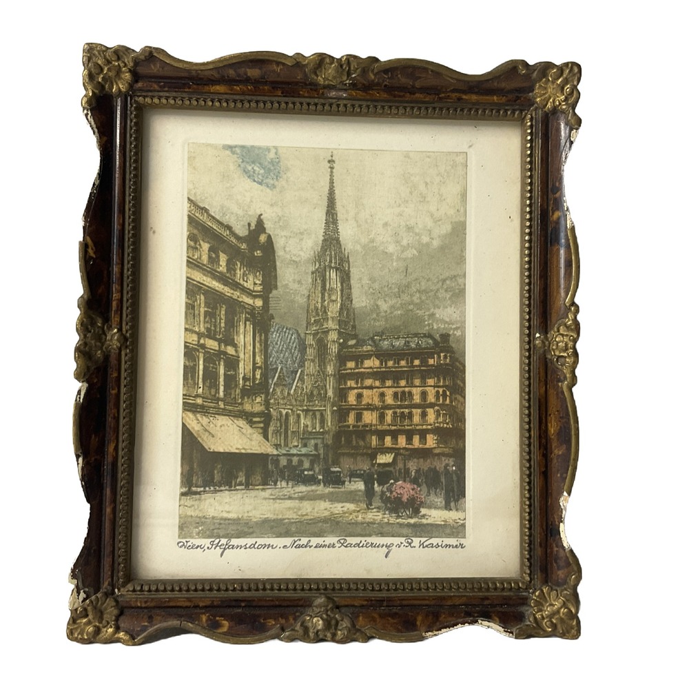 Stephansdom Vienna Cathedral Framed‎ Architectural Art Print 7x6 Inch Vintage